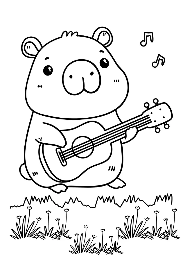 Desenho de capivara para colorir para imprimir e colorir - imagem 21